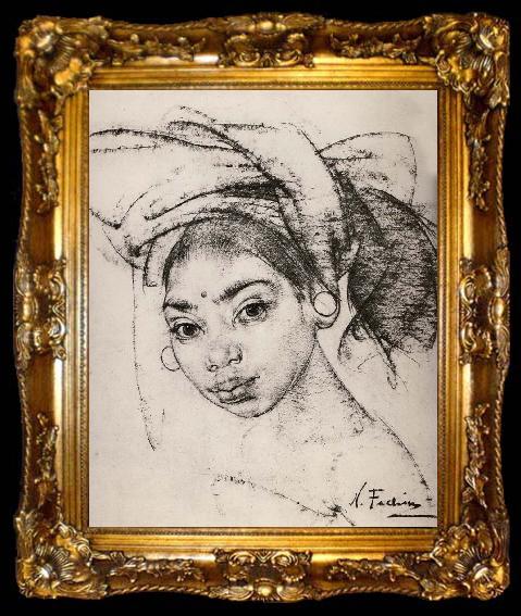 framed  Nikolay Fechin Oriental girl, ta009-2